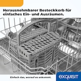 thumbnail of Exquisit Geschirrspüler GSP9614-030B inox | Spülmaschine 60 cm | Aquastop | Maßgedecke: 14 | Auto Türöffner | Restlaufzeiten Anzeige