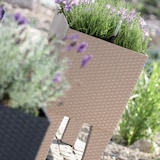 thumbnail of Prosperplast - Rechteckige hohe Pflanzgefäß-Jardiniere 30L mit Selbstbewässerung, Farbe Dunkelocker, 60 x 25 x 46 cm, mit Beinen
