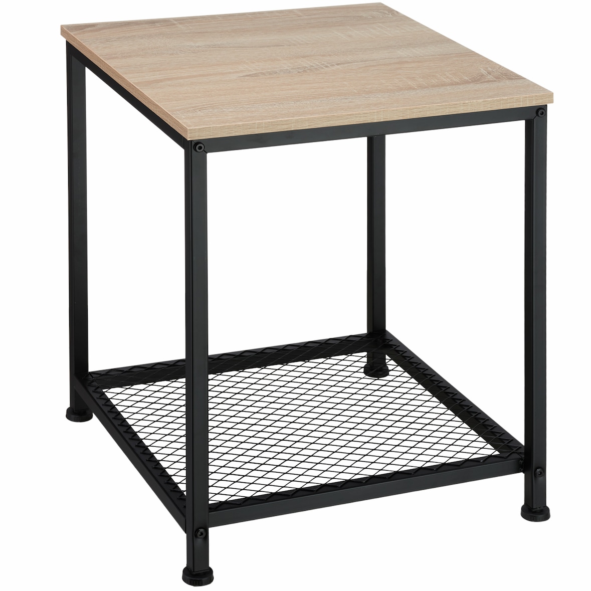 tectake Table d’appoint DERBY 45,5x45,5x55,5cm - Bois clair industriel, Chêne Sonoma - 404207