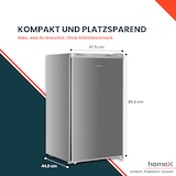 thumbnail of homeX Kühlschrank ohne Gefrierfach, Vollraumkühlschrank klein - 88 Liter, Tischkühlschrank freistehend, silber, CS1016-S