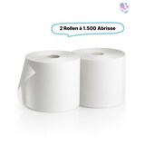 thumbnail of Putzrolle weiß, 2 Rollen, 2-lagig, 3.000 Abrisse, 240 x 350mm, saugstark, reißfest