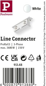 thumbnail of Paulmann ProRail3 Verbinder Linienverbinder  94x32mm max. 3680W Weiß 91368