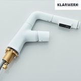 thumbnail of MAX | Grifo de baño extensible de acero inoxidable con función de ducha blanco | Grifo alto para lavabo independiente de baño, para lavabo de hotel