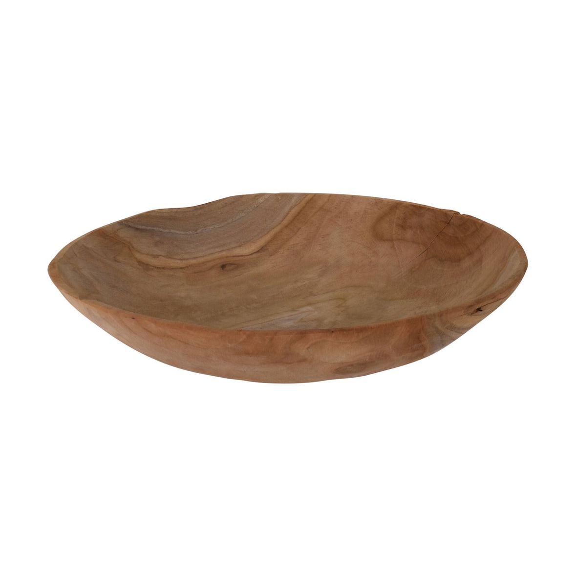 WellHome - Cuenco redondo de madera de teca 40x9cm