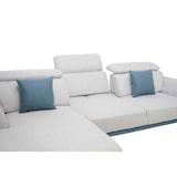 thumbnail of Sofa HWC-G44, Ecksofa L-Form 3-Sitzer, Liegefläche Nosagfederung Taschenfederkern verstellbar 277cm ~ links, hellgrau