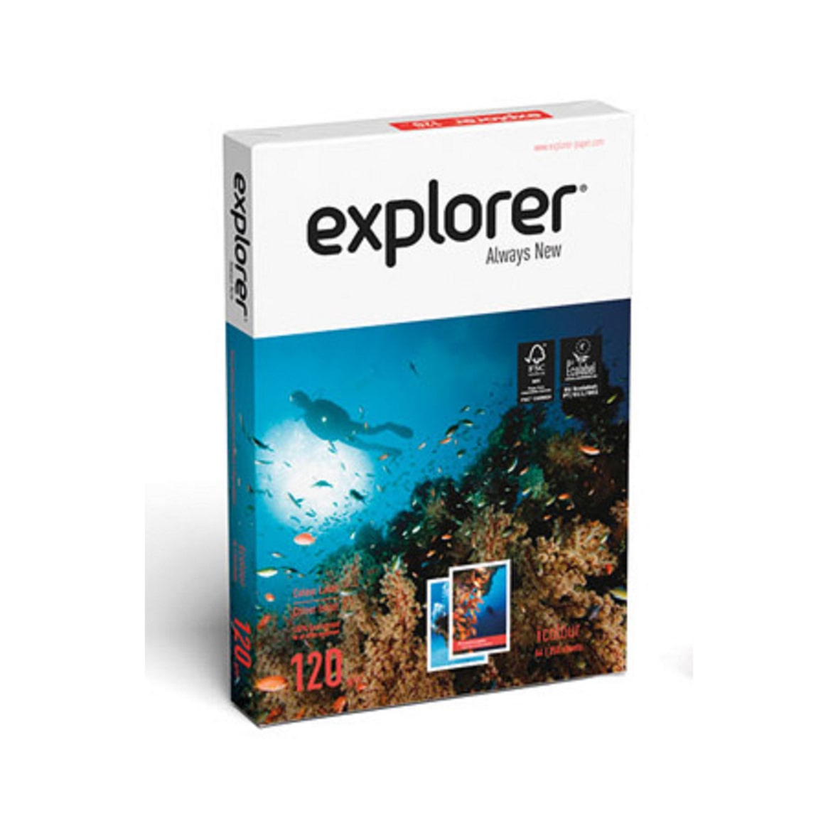 Paquete de 250 hojas A4 120 gramos Explorer Icolour