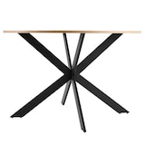 thumbnail of Table à manger ronde en MDF et aluminium noir et bois