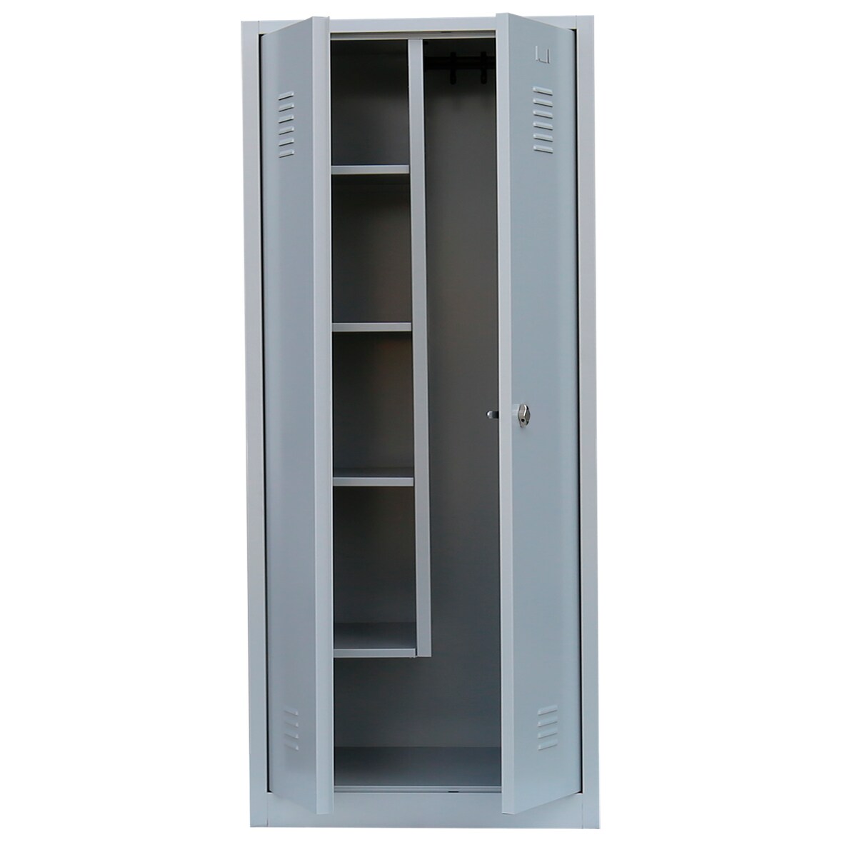 Lüllmann® Geräteschrank, 2 Abteile, 1800 x 800 x500 mm, lichtgrau