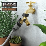 thumbnail of Brandson Wasserventil 2 Wege - Y-Verteiler für 3/4 Zoll Wasserhahn - Garten Wasserverteiler - Verteileranschluss für Wasserschlauch - 2 Drehschalter