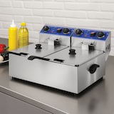 thumbnail of VERTES Professionele Elektrische Friteuse 2x 10L (2x 3000W, 230V, Koude Zone Principe, Temperatuur 50-250°C, 2 frituurmanden, Resetfunctie, RVS)
