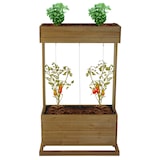thumbnail of Hochbeet HWC-L72, Pflanzkasten Rankhilfe Pflanzkübel Blumenkasten, 145x85x50cm Outdoor Tanne Holz FSC®, braun