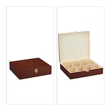 thumbnail of Relaxdays Teebox, 12 Fächer, Holz, Organizer für Teebeutel und Kaffeepads, Teekiste groß HBT: 7,5 x 29 x 26 cm, braun