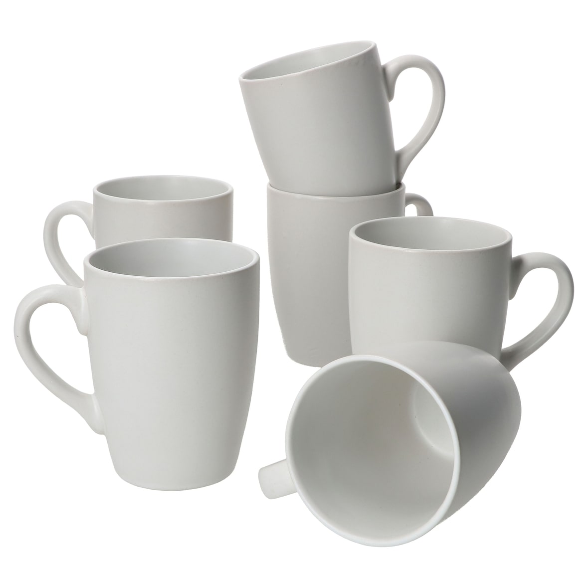 6er Set Kaffeebecher 340ml White Biata Steingut - 24304304