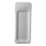 thumbnail of 25 Teller, Pappe "pure" eckig 8 cm x 21 cm weiss mit Anfasser