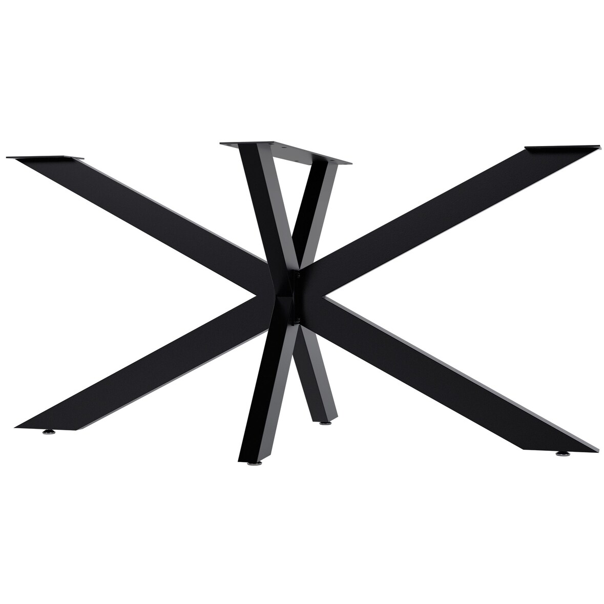 DELUKE® Tischgestell Metall THORN Stahlgestell beschichtet, 71x150x78cm HxBxT| Tischbeine Outdoor Tischfüße Tischuntergestell Schwarz