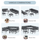 thumbnail of Merax Gartenlounge-Set, mit Liegefunktion, Vierter Gang verstellbare Rückenlehne, Grau