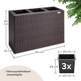thumbnail of Deuba Poly Rattan Blumentopf Wasserabfluss Innentöpfe Braun