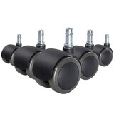 thumbnail of 5x ruote autofrenanti per pavimenti duri 11 mm / 50 mm stampo in lega di zinco ruote per sedie da uf