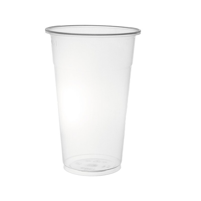 DayBays 800 Stk. Trinkbecher 500ml Ø9cm Plastikbecher mit Eichstrich bei 0,5L transparent PP