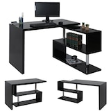 thumbnail of Décoshop26 - Moderner Eckschreibtisch/Computertisch mit drehbarem Ablagefach 120 x 60 cm MDF und schwarzer Stahl 04_0001396