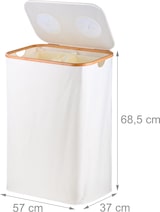 thumbnail of Relaxdays Pfandflaschen Sammelbehälter, 140 L, bis 60 Flaschen, 2 Innenbeutel, Flaschensammler für Glas & Plastik, weiß