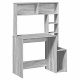 thumbnail of vidaXL Schreibtisch mit Regal Grau Sonoma 100x45x140 cm Holzwerkstoff