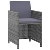 thumbnail of Set Da Pranzo Da Giardino 3 Pz Con Cuscini Polyrattan Grigio