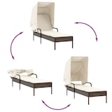 thumbnail of vidaXL Sonnenliege mit Dach Braun Poly Rattan