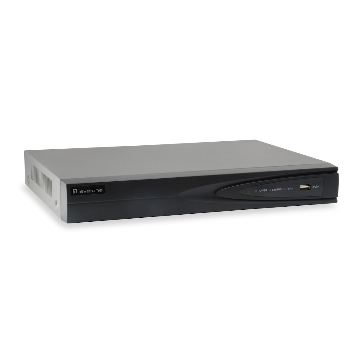 LevelOne NVR 4 canais de até 4 câmaras de rede IP em simultâneo Compatível com rede Preto