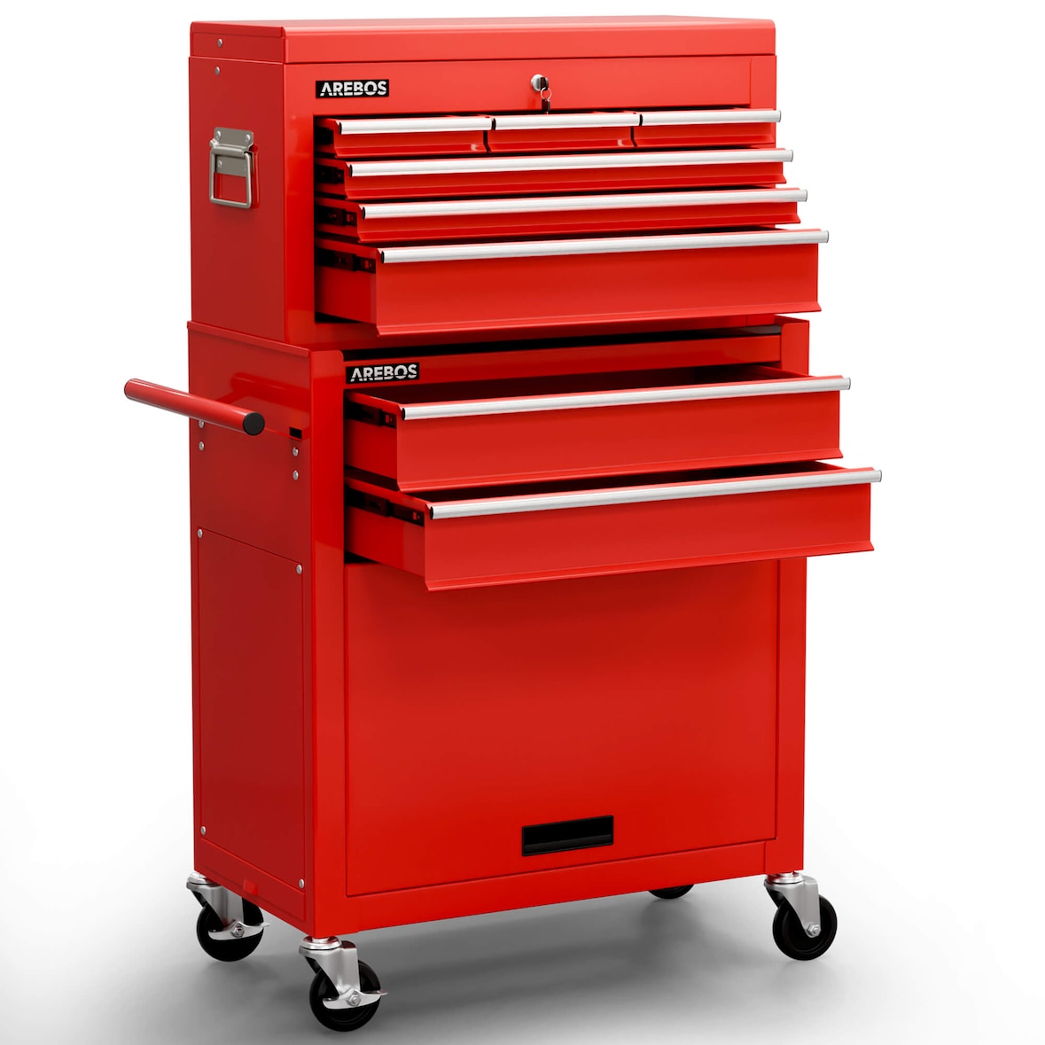 Carrello dell'officina Carrello attrezzi Cassetta attrezzi 9 scomparti Rosso