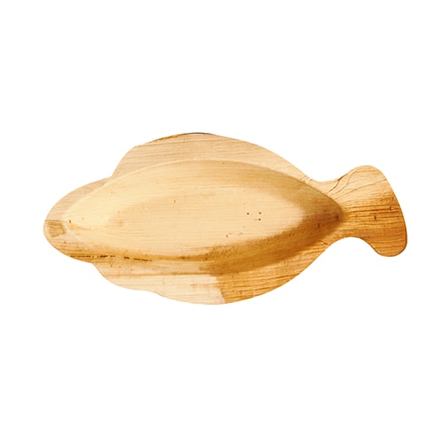 PAPSTAR 25 Teller, Palmblatt "pure" 24 cm x 11 cm x 2,5 cm "Fisch"