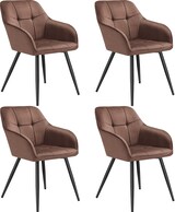 thumbnail of tectake Stuhl Marilyn, Samtoptik, gesteppt - 4er Set braun/schwarz