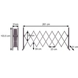 thumbnail of Absperrgitter HWC-B34, Scherengitter Rankhilfe Tierschutzgitter ausziehbar, Alu braun ~ Höhe 103cm, Breite 31-261cm