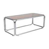 thumbnail of Oviala Table basse rectangulaire L110 cm en métal et verre trempé marron