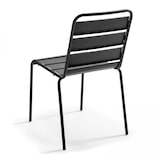 thumbnail of Ronde tuintafel en 6 stoelen in antraciet metaal