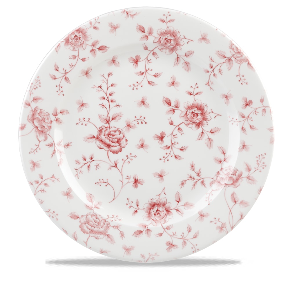 Churchill Super Vitrified Vintage Prints Cranberry Rose Chintz Flache Teller 30,5 cm, 6 Stück