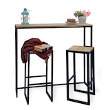 thumbnail of Conjunto Mesa Alta Eco-Line 118x30x110cm y 2 taburetes Negro en madera maciza de pino acabado envejecido estilo Industrial Box Furniture