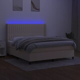 thumbnail of vidaXL Boxspringbett mit Matratze & LED Creme 180x200 cm Stoff