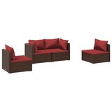 thumbnail of vidaXL 4-tlg. Garten-Lounge-Set mit Auflagen Poly Rattan Braun