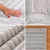 thumbnail of Carpetsale24, Kurzflor Teppich Wohnzimmer 120 x 170 cm, Grau Einfarbig Skandi-Boho Deko, 3D-Effekt, Extra Weich für Flur, Schlafzimmer und Küche