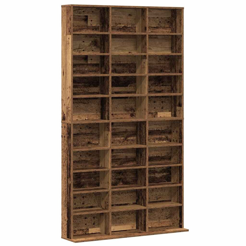 vidaXL CD Kast met plank Oud hout 101 x 23 x 177,5 cm Bewerkt hout