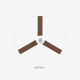 thumbnail of Faro Barcelona - Ventilador de teto Klim S Preto/Nogueira Escura - Motor DC silencioso, Luz LED regulável, Controle remoto