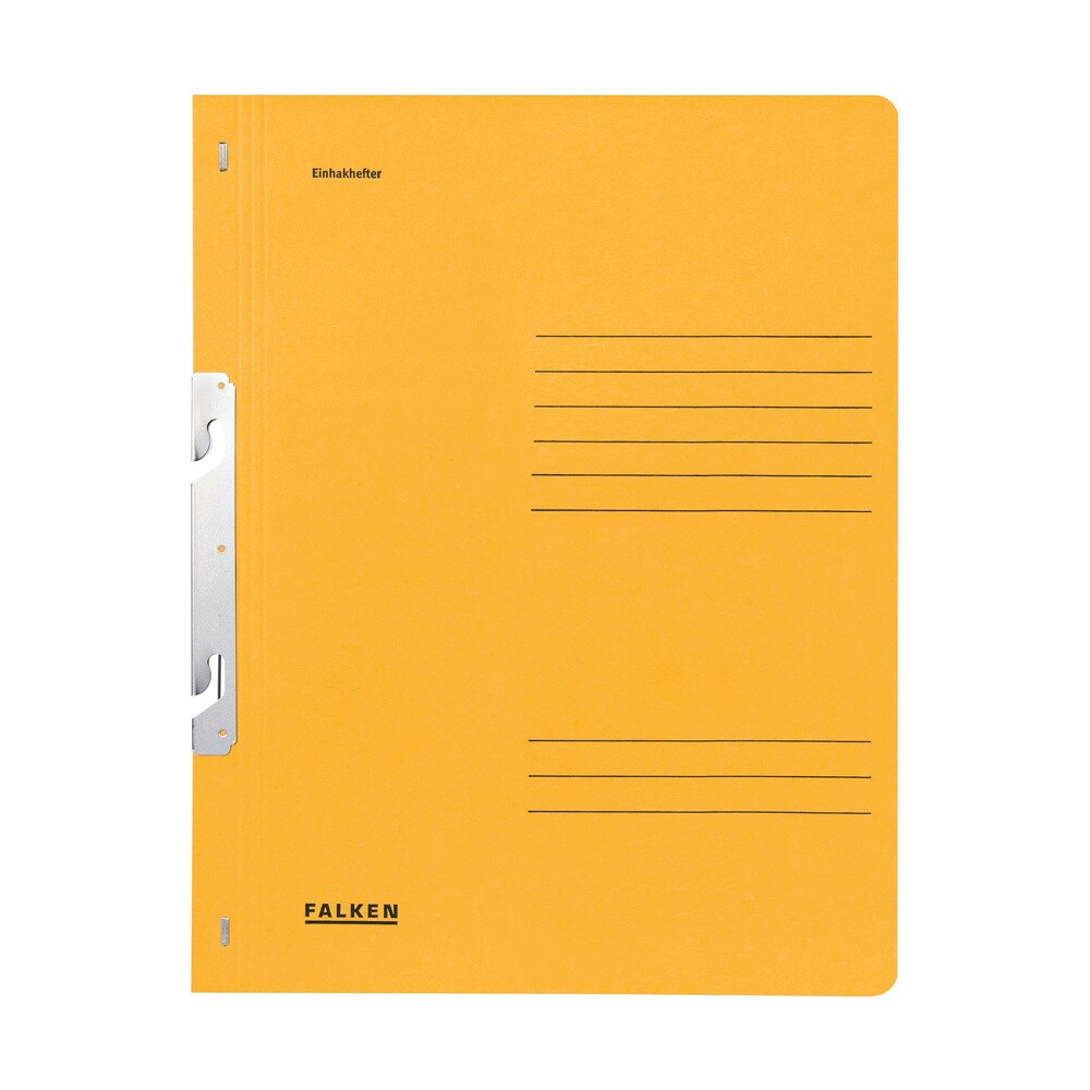 Falken, Einhakhefter für DIN A4, 250g/m2 Manila-RC-Karton, 1/1 Vorderdeckel, Behördenheftung