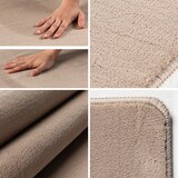 thumbnail of Teppich Waschbar Uni Modern Esszimmer Flur Beige 80x150 cm OEKO-TEX Fußbodenheizung geeignet Schadstoffgeprüft – LECH von Kadima Design