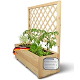 thumbnail of Pflanzkasten mit Rankgitter THIO Inkl. Vlies & Handschuhe, Hochbeet mit Rankhilfe Blumenkasten für Kletterpflanzen hängende Körbe, 98cm Breit