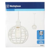 thumbnail of Pendelleuchte Kugel Käfig weiß mit 1 Lampe
