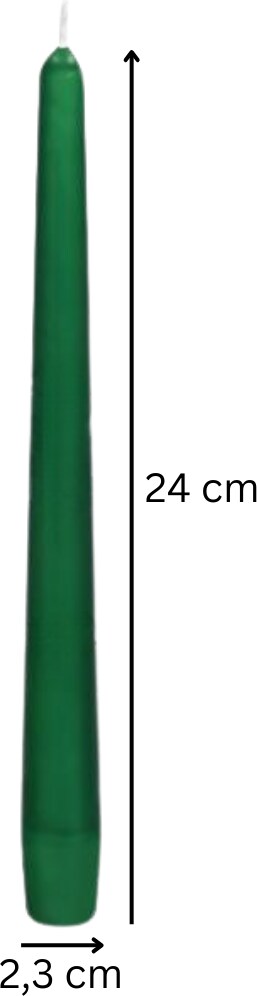 Eine grüne Stabkerze.