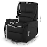 thumbnail of Fernsehsessel mit Aufstehhilfe, Relaxsessel mit elektrischer Liegefunktion, 2 Motoren, 120 kg belastbar, Kunstleder, Schwarz, Raburg Jan