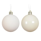 thumbnail of 16 Weihnachtskugeln Kunststoff 4cm klein & bruchsicher Christbaumkugeln Weihnachtsbaumkugeln Christbaumschmuck Weihnachtsbaumschmuck Uni Wollweiß