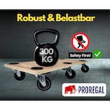 thumbnail of PROREGAL Mega Deal 8x Profi Transportroller mit 6 Rollen | HxBxT 11x30x68cm | Traglast 300kg | Sperrholzplatte | Braun | Möbelroller Rollbrett